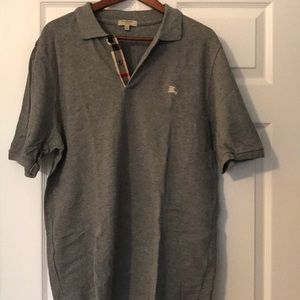 Burberry men’s short sleeve grey polo